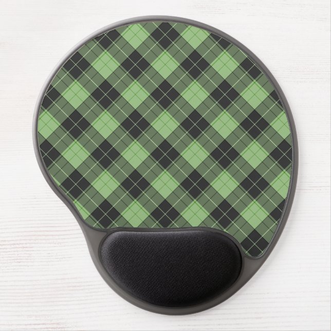 Simple tartan pattern in Light green Gel Mouse Pad (Front)