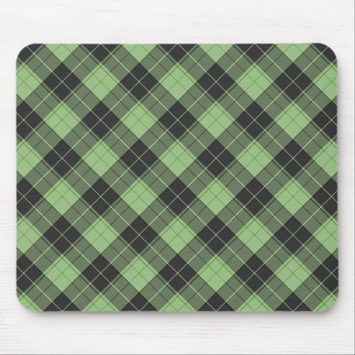 Simple tartan pattern in Light green Mouse Pad