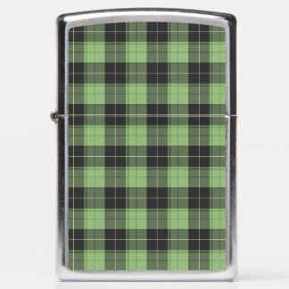 Simple tartan pattern in Light green Zippo Lighter