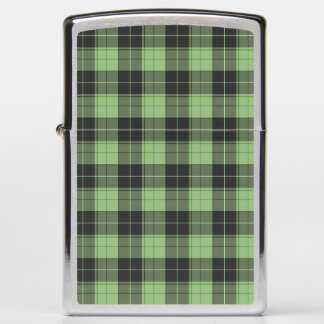 Simple tartan pattern in Light green Zippo Lighter