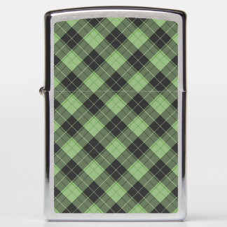Simple tartan pattern in Light green Zippo Lighter
