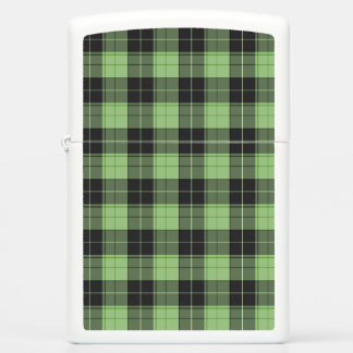 Simple tartan pattern in Light green Zippo Lighter
