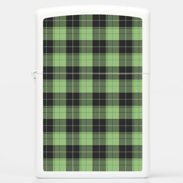 Simple tartan pattern in Light green Zippo Lighter (Front)