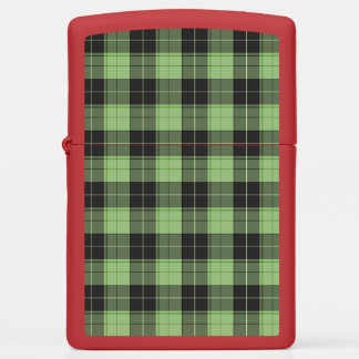 Simple tartan pattern in Light green Zippo Lighter