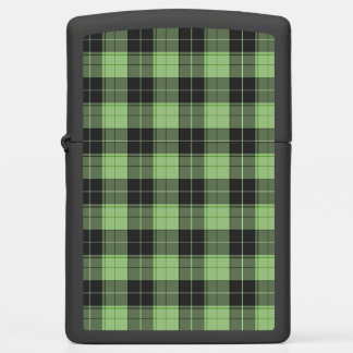 Simple tartan pattern in Light green Zippo Lighter
