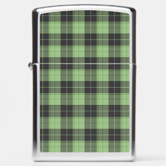 Simple tartan pattern in Light green Zippo Lighter