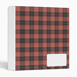 Simple tartan pattern in red 3 ring binder