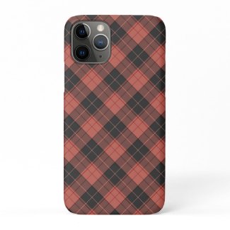 Simple tartan pattern in red iPhone 11 pro case