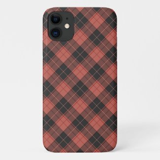 Simple tartan pattern in red iPhone 11 case