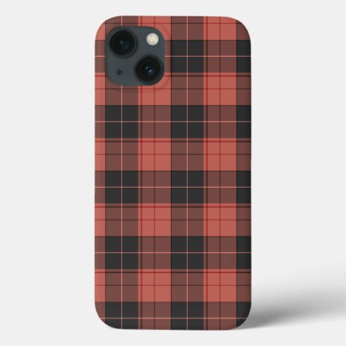 Simple tartan pattern in red iPhone 13 case