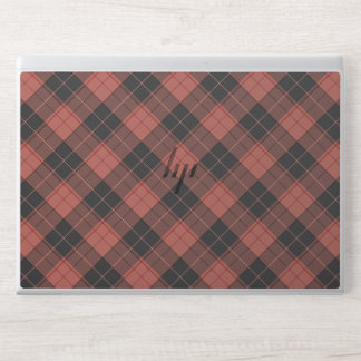Simple tartan pattern in red HP laptop skin