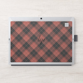 Simple tartan pattern in red HP laptop skin