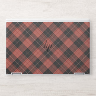 Simple tartan pattern in red HP laptop skin