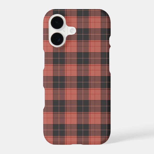 Simple tartan pattern in red iphone case (Back)