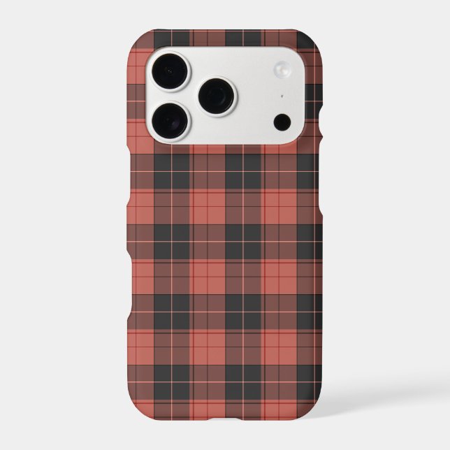 Simple tartan pattern in red iphone case (Back)