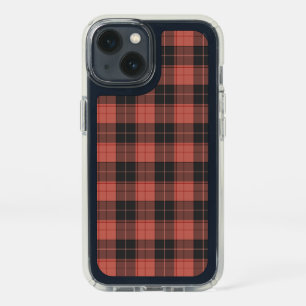 Simple tartan pattern in red speck iPhone 13 case