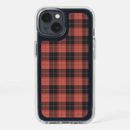 Simple tartan pattern in red speck iPhone 13 case
