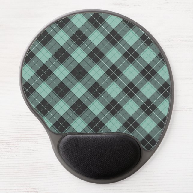 Simple tartan pattern in turquoise gel mouse pad (Front)