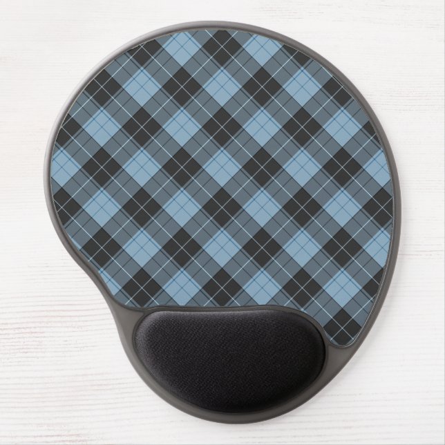 Simple tartan pattern in turquoise gel mouse pad (Front)