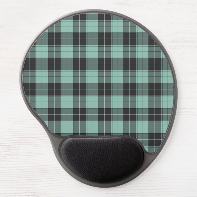 Simple tartan pattern in turquoise gel mouse pad (Front)
