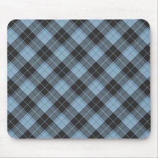 Simple tartan pattern in turquoise mouse pad