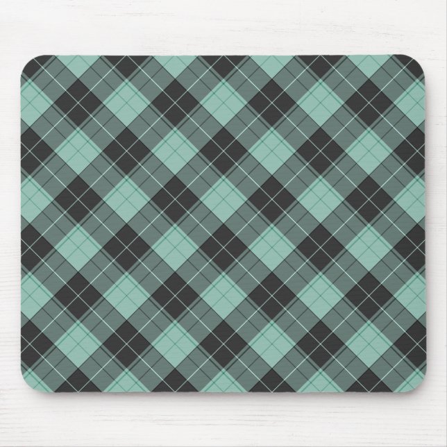 Simple tartan pattern in turquoise mouse pad (Front)