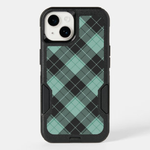 Simple tartan pattern in turquoise OtterBox iPhone
