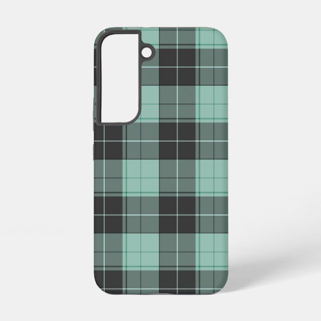 Simple tartan pattern in turquoise samsung galaxy case (Back)