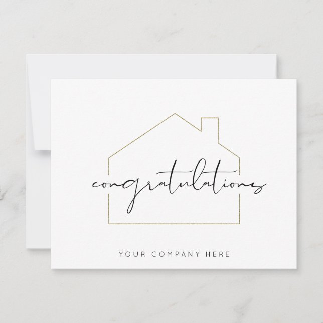 Simple Tasteful Realty New Homeowner Congrats Card (Front)