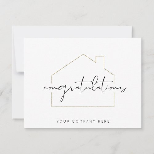 Simple Tasteful Realty New Homeowner Congrats Card