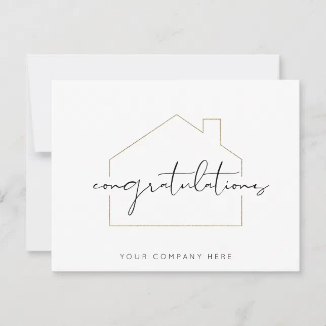 Simple Tasteful Realty New Homeowner Congrats Card Zazzle