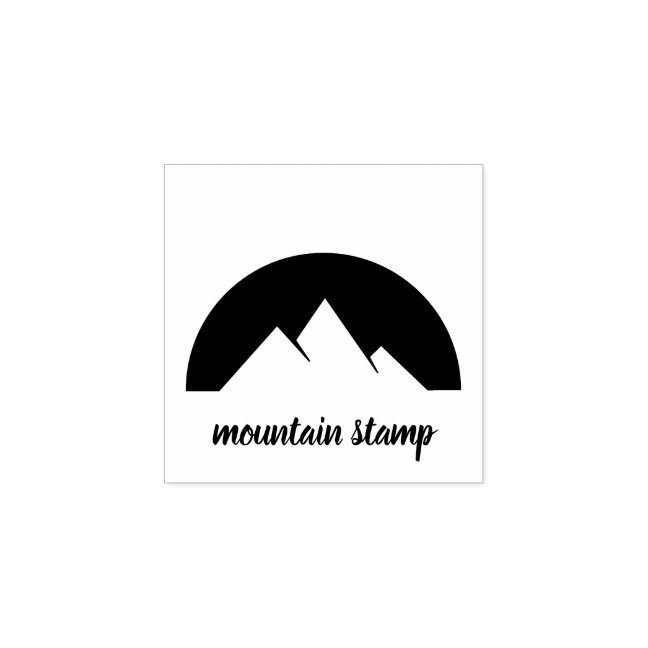 Simple Tattoo Sun Mountain Rubber Stamp