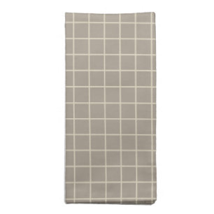 Simple Taupe Brown Grid Lines Graph Pattern Cloth Napkin
