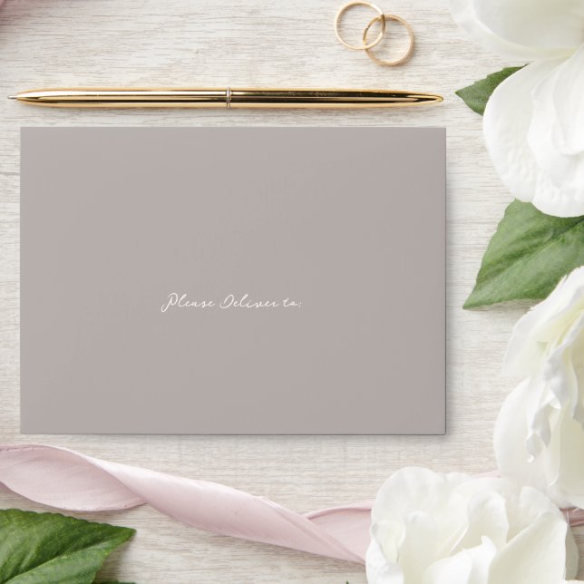 Simple Taupe Elegant Wedding Envelope (Wedding)