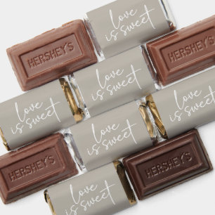 Simple Taupe Minimalist Script Bridal Shower Hershey's Miniatures