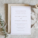Simple Taupe Parent's Hosting Formal Wedding Invitation<br><div class="desc">Invite guests to your wedding with this customizable formal wedding invitation. This minimalist wedding invitation features wording where both parents are hosting. This simple wedding invitation features simple typography, modern calligraphy and a simple border. Personalize this invitation by adding your event details. This taupe wedding invitation is perfect for any...</div>