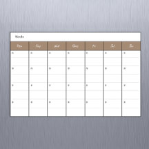 Simple Taupe Weekly Calendar