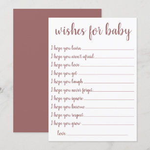 Simple Taupe Wishes Desert Rose Keepsake Card