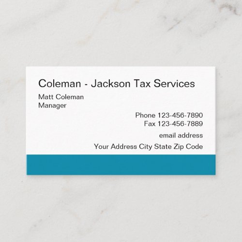 Simple Tax Accountant Services Business Card