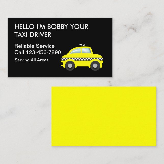 Simple Taxi Business Cards (Front/Back)