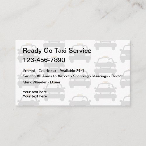 Simple Taxi Service Business Card Template