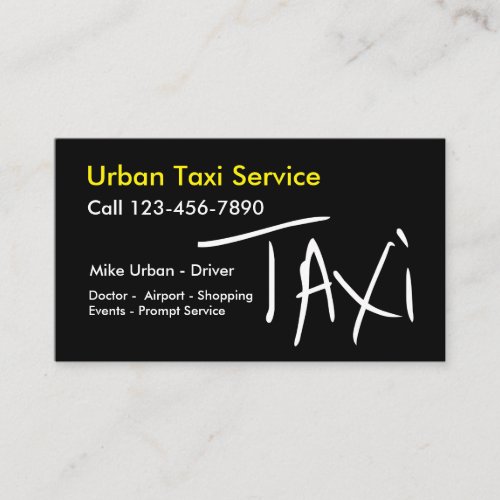 Simple Taxi Trendy Two Side Design Business Card