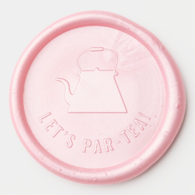 Simple Tea Party Kettle Wax Seal Sticker (Front)
