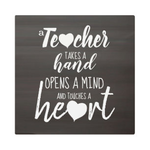 Simple Teacher Chalkboard Typography Quote Metal Print