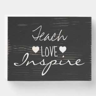 Simple Teacher Chalkboard Typography Quote Wooden Box Sign