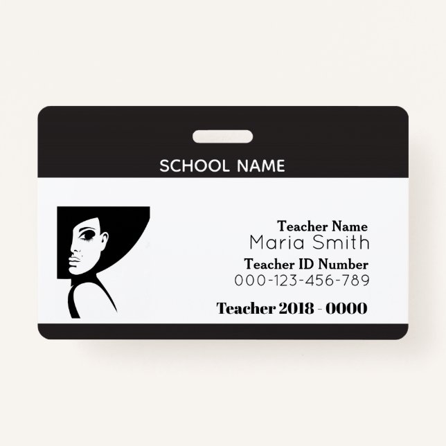 Simple Teacher ID Badge (Front)