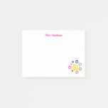 Simple Teacher Name Colorful Floral Post-it Notes