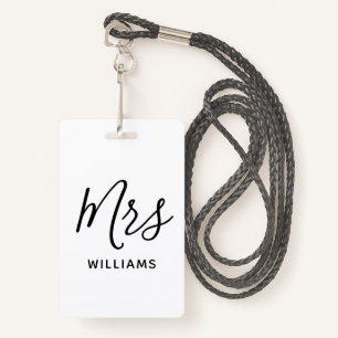 Simple Teacher Personalized Name Lanyard ID Badge