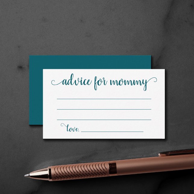 Simple Teal Advice | Midnight Green Keepsake Card (Creator Uploaded)
