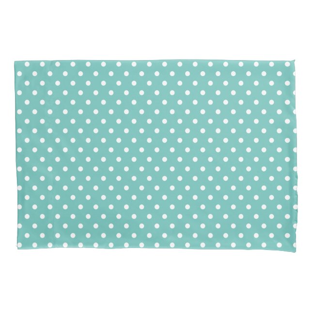 Simple Teal And White Polka Dot  Pillow Case (Front)